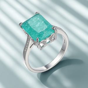 TEMU 스타일 빈티지 깨진 아이스 꽃 모양 인공 유리 돌 웨딩 장식 반지