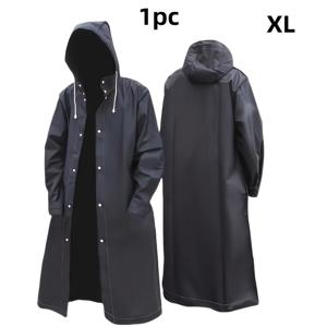 TEMU 1개 남성용 방수 풀바디 레인 폰초 - 후드가 있는 긴 소매 EVA 망토, 야외 캠핑, 하이킹 및 여행용 - 방풍, 통기성 디자인, 조절 가능한 후드와 신축성 있는 소매밴드가 있는 단색
