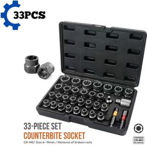 TEMU 캐스톨 툴스 33피스 볼트 추출기 및 너트 제거 도구 세트 (보관 케이스 포함) – 헤비듀티 범용 볼트 및 너트 제거 도구, 녹슨, 손상된 볼트에 적합, 자동차 수리, 차고 유지보수, 자동차 정비, 홈 리모델링, DIY 프로젝트에 이상적