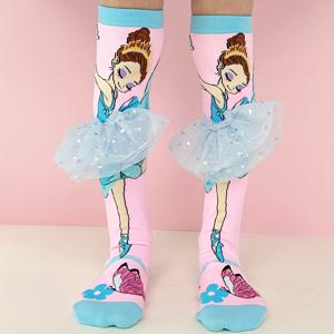 TEMU 핑크 발레 귀여운 소녀 행복한 양말 일상 캠퍼스 룩 선물용