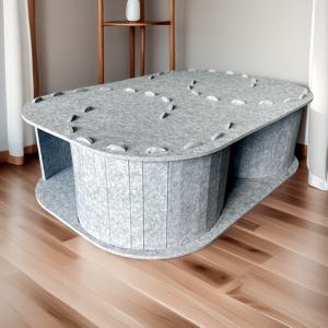 TEMU 대형 펠트 애완동물 둥지, 터널 고양이 침대, 고양이를 위한 장난감 티저, 긁기 보드, 강하고 견고함, 쉽게 보관할 수 있는 탈착식, 작은 및 중간 크기의 반려동물(고양이, 개, 토끼, 다람쥐 등)에 적합, 여러 마리의 고양이나