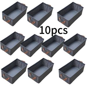 TEMU 10개 회색 강철 프레임이 아닌 천 공간 절약 접이식 서랍 옷장 휴대용 보관함 - 가정, 기숙사 및 RV에 이상적인 선택 - 옷, 책 등에 적합