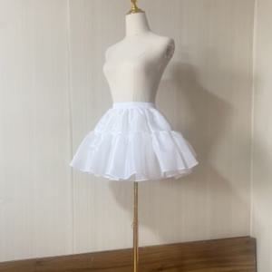 TEMU 1960년대 스타일 폴리에스터 페티코트 스커트 - 뼈 없는 투, 프레피 디자인, 프릴이 있는 밑단, 코스프레 및 일상적인 착용에 이상적, 일상적인 스커트 | 프릴이 있는 밑단 스커트 | 폴리에스터 소재