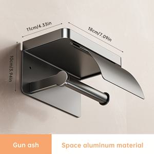 TEMU 공간 절약형 벽걸이용 화장지 홀더 - 내구성 있는 알루미늄 합금, 쉬운 설치, 드릴 없음 디자인, 부드러운 표면, 욕실 및 상업용으로 이상적, 욕실 액세서리 | 현대 벽걸이 | 내구성 있는 알루미늄, 화장지 홀더|변기부속품|화장지