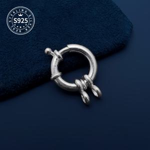 TEMU 1pc S925 순 은빛 스티어링 버클 스프링 버클, 14mm/16mm, 오픈 루프 스프링 버클, 넥레이스 브래지릿 커넥터 버클, DIY 보석 만들기 액세서리, 1개의 투명 보관 상자, 1.8g/2.5g, 일반 산화로 인해 전기 도금되지 않은 평범한 은빛 표면