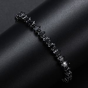 TEMU 블랙 워터 드롭렛 크라운 모양의 큐빅 합성 지르콘 테니스 브레이슬릿 - 고딕 스타일로 독특하게 디자인 - 합성 합성 지르콘과 구리, 일상 착용 및 선물에 적합, 결혼식, 기념일, 캐주얼 의상에 완벽, 추수감사절, 크리스마스, 아버지의 날, 할로윈에 이상적인 선물.