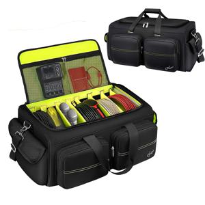 TEMU 넉넉한 공간을 갖춘 대형 DJ 가방. 연장 코드, 마이크, 페달 등을 정리하기 위한 6개의 칸막이가 특징입니다. 뮤지션에게 이상적인 이 지그 가방에는 패딩이 있는 어깨 스트랩이 포함되어 있으며 오디오 믹서를 보호하는 케이스로 사용됩니다.