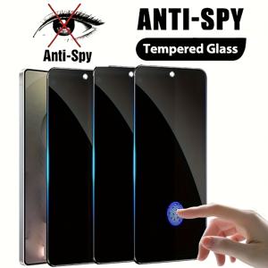 TEMU 삼성 갤럭시 S25 울트라/S24 울트라/S25/S24/플러스/S23/S22/S21/S23+/S22+/S21+용 3pcs 프라이버시 강화유리, 9H+ 강화유리 스크린 보호기, 지문 잠금 해제, 케이스 친화적, 지문 방지, 기포 없음|S22케이스