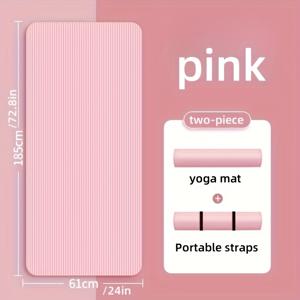 TEMU 남녀 모두에게 적합한 두꺼운 미끄럼 방지 요가 매트 세트, 충격 흡수 및 소음 방지 피트니스 매트, 실내 및 체육관 운동, 모든 유형의 요가, 및 바닥 운동에 적합, 내구성과 편안함, 보관용 스트랩으로 쉽게 보관 및 휴대 가능