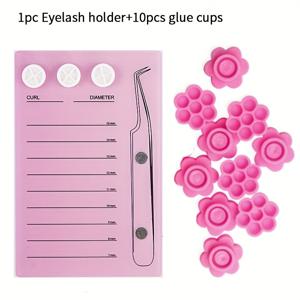 TEMU 자석 아크릴 속눈썹 보드 | 글루 팔레트 컵, 인조 속눈썹 패드, 속눈썹 메이크업 도구, 비전기식 속눈썹 연장 스케일 홀더