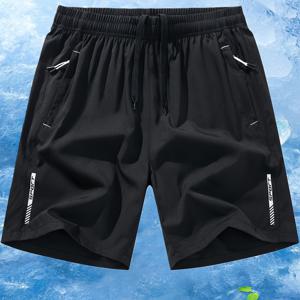 TEMU 탄력 있는 끈 허리와 지퍼 포켓이 있는 남성용 빠른 건조 통기성 운동 반바지 - 체육관, 달리기, 해변용 수분 흡수 경량 트레이닝 쇼츠 - 다양한 색상, 워크아웃 쇼츠, 캐주얼 스포츠웨어, 흡습 원단