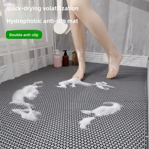 TEMU 빈티지 디자인 내구성 강화 및 세척 쉬운 기하학적 벌집 패턴 샤워 및 욕실 안전 매트, 커팅 및 미끄럼 방지 PVC 욕실 바닥 매트, 샤워실 및 주방 입구용, 호텔, 빌라 등 다양한 장소에 적합