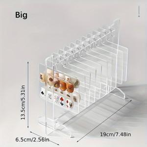 TEMU 투명 아크릴 네일 아트 디스플레이 스탠드 + 10개 매달기 태그 + 양면 접착 스트립 포함 네일 플레이트 보관대, 네일 비터 도구 수납용 네일 아트 전시대 (1개)