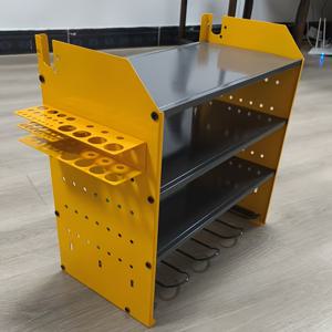 TEMU LOONPON 헤비듀티 전기 공구 정리대 - 150lb 용량, 8.7인치 대용량 벽걸이 금속 보관함, 멀티컴파트먼트 포함 (파워툴, 드라이버, 플라이어 & 렌치), 차고 및 작업장 정리용 공간 절약 디자인, 세련된 메탈릭 마감, 견고한 구조, 도구 홀더