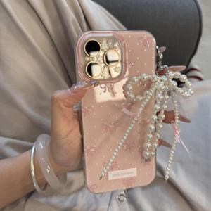 TEMU 폰 케이스: 소녀용 폴카 도트 리본 더블 레이어 아이폰 14/15, 11, 12, 12 프로, 12 PM, 13, 13 프로, 13 프로 맥스, 14, 14 프로, 14 프로 맥스, 14 플러스, 15, 15 프로, 15 플러스, 15 PM, 16, 16 프로, 16 플러스, 16 프로 맥스 호환