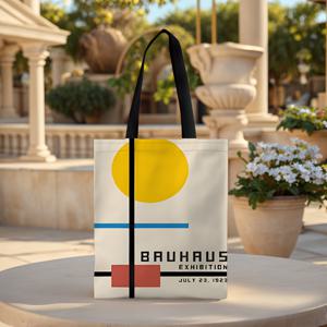 TEMU 1pc 전시회 1919-1933 기하학적 추상 프린트 토트 백 - 대용량, 접이식 및 휴대용, 고정된 어깨 스트랩, 기계 세척 가능 - 쇼핑, 여행, 작업에 이상적 - 커플 및 가족 선물에 적합, 대형 토트 백