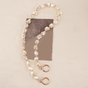 TEMU 1pc 우아한 바로크 진주 가방 체인 - 고급스러운 경량 금속 톤, 다중 길이 옵션, DIY 핸드백 액세서리에 완벽함 - 트렌디하고 다재다능한 스트랩, 세련된 가방 체인 장식, 다재다능한 가방 스트랩 | 바로크 진주 체인 | 금속 마감, 바로크 진주 보석