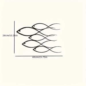 TEMU 1pc 해양 금속 물고기 벽 예술 - 해안 장식, 추상 블랙 물고기 디자인, 거실용 벽걸이 실내 조각, 추수감사절, 크리스마스, 할로윈, 부활절, 한카, 물고기 장식에 적합한 완벽한 집들이 선물