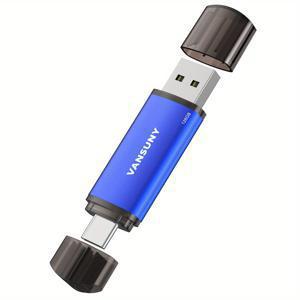 TEMU VANSUNY 32GB/64GB/128GB USB C 플래시 드라이브 USB 2.0 메탈 케이스 플래시 드라이브 Type C + USB A 휴대용 Type-C 플래시 드라이브 2-in-1 USB-C 썸 드라이브 스마트폰 태블릿 컴퓨터 Mac용