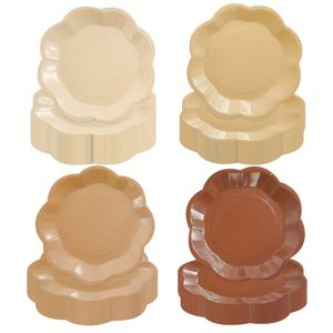 TEMU 브라운 레이스 그라데이션 종이 접시, 할로윈, 크리스마스 행사 & 파티 용품 크리스마스, 새해, , 파티 행사용 4색 그라데이션 파티 장식 종이 접시