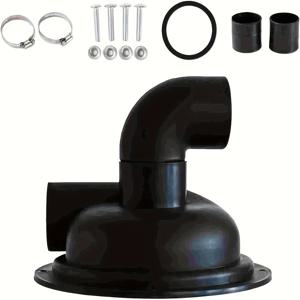 TEMU 1세트 진공 먼지 수집기 사이클론 분리기 커버 (엘보우 포함), 목공 및 홈 개선용, 쉬운 설치 밀폐 버킷 DIY 사이클론 뚜껑