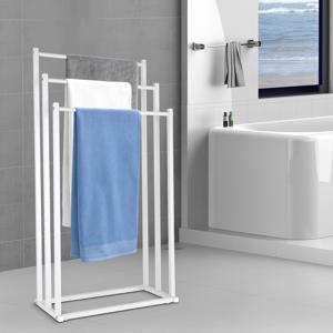 TEMU 1 현대적인 3층 독립형 타월 랙 - 튼튼한 바닥부터 천장까지 욕실 및 수영장 건조기, 실내/실외 사용을 위한 공간 절약형 다기능 정리함, 설치 필요 없음