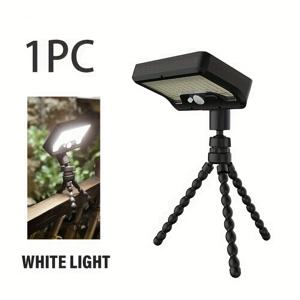 TEMU 1개 상업용 태양광 모션 센서 조명, 접이식 유연 마운팅 브래킷, 92개 LED, 3가지 모드 자동 온/오프, 야외 안전 조명용 (나무 가지, 텐트, 캠핑, 테이블, 벽, 거리, 정원)