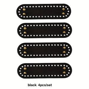 TEMU 가방용 4개 직조 인조 가죽 베이스 플레이트 세트 - 7.09인치 정사각형, 간편한 부착을 위한 사전 드릴 구멍, 핸드백, 여행 가방 및 지갑용 강력하고 내구성이 뛰어난 베이스 (블랙, 화이트, 베이지, 브라운 색상으로 제공), 지갑 제작에 적합