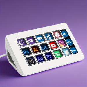 TEMU [라이브 스트리밍 컨트롤러] 라이브 스트리밍 제어 콘솔 데스크탑 어시스턴트 컨트롤 패널, 주식 거래 및 라이브 스트리밍용 프로그래머블 단축키 키보드 15키 - 플로우 컨트롤러, OBS 및 Twitch와 같은 애플리케이션 및 소프트웨어에서 작업을 트리거하는 15개의 매크로 키, 사진 및 비디오 편집, 실시간 스트리밍, PC/Mac용 콘솔