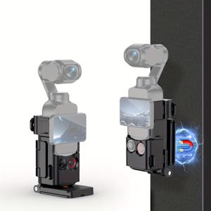 TEMU DJ OSMO Pocket 3 호환 멀티펑션 확장 케이지 프레임 보호 케이스, 퀵 릴리스 안전 잠금 기능, 블랙 - 자석 마운트 포함