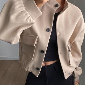 TEMU 여성용 캐주얼 헤비웨이트 봄버 재킷, 일상 외출에 적합, 가을/겨울 디자인.