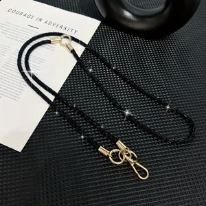 TEMU 1개 트렌디한 라인스톤 폰 랜야드, 3-in-1 목걸이/크로스바디/가슴 스트랩 - 반짝이는 라인스톤 폰 & 열쇠 끈, 분실 방지 액세서리 포함 무료 테더 탭