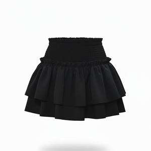 TEMU GP Y2K 빈티지 발레 플러피 티어드 케이크 스커트 - 하이웨이스트 탄성 허리 단색 반바지, 봄 여름 가을용 우아한 스페셜 컬렉션