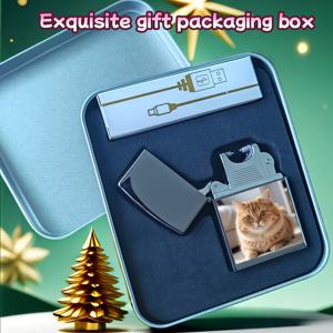 TEMU 플라워스 화 맞춤형 사진 라이터 - 사진 디스플레이가 있는 맞춤형 방풍 점화기, 남성, 남편, 아버지를 위한 스파크 프리 라이터 - 생일/크리스마스/ 선물 (스마트폰 호환)