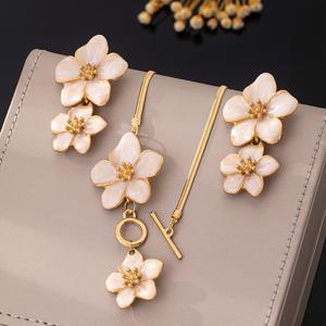 TEMU 3pcs 우아한 스타일의 달걀 꽃을 달고 있는 세트 - 주석 합금 & 금색 플레이트, 여성용 빈티지 스타일, 결혼식, 일상 착용, 휴가 및 파티용 보석, 결혼식 액세서리 | 빈티지 스타일 | 주석 합금 세트