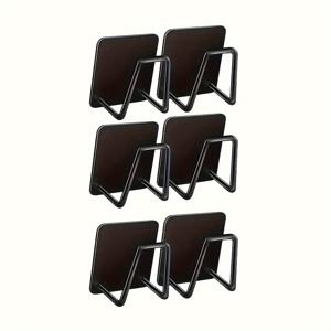 TEMU 6개 스테인리스 주방 후크, 냄비 걸이 및 도마 뚜껑 홀더 세트 - 강력 접착제, 방수 스펀지 거치대, 다기능 주방 액세서리, 깔끔한 공간을 위한 효과적인 홈 수납 솔루션 - 간편 설치 벽걸이형