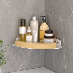 TEMU 1개 공간절약형 코너 욕실 정리대 - 튼튼한 철제 구조, 벽걸이형 선반 포함, 현대적인 욕실 수납장, 화장품··화장품 보관용 - 쉬운 설치, 배관 불필요, 세련된 디자인, 내구성 강함, 방청 소재, 아파트 생활에 적합