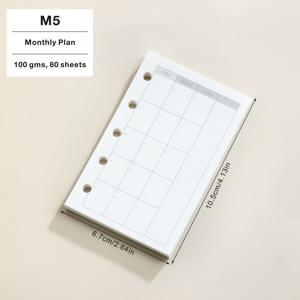 TEMU M5 느슨한 잎사귀 종이 교체 내부 페이지 - 공백/선/격자/계획/주간 계획/월간 체크인/일일 페이지 유형 사무실, 학교, 가정, 계획자 패드, 학교 용품, 기능적 디자인, 내구성 있는 느슨한 잎사귀 바인더