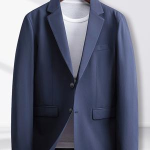 TEMU 방풍 슬림핏 솔리드 컬러 비즈니스 캐주얼 가을 신상 패션 투버클 싱글 브레스티드 남성 정장 재킷 FX24003246