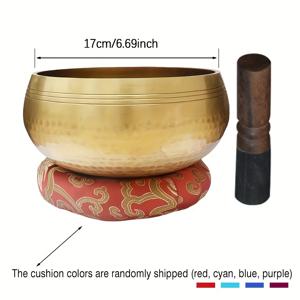 TEMU 금색 사운드 볼 세트와 망치 - 요가 및 휴식용 타악기, 2개의 망치, 1개의 볼, 1개의 스탠드 포함, 명상과 음악에 완벽, 명상 액세서리 | 우아한 디자인 | 튼튼한 구조, 사운드 볼 세트, 노래 볼, 원본 티베트 벨 고, 대형 사운드 볼, 사운드 볼, 티베트 벨