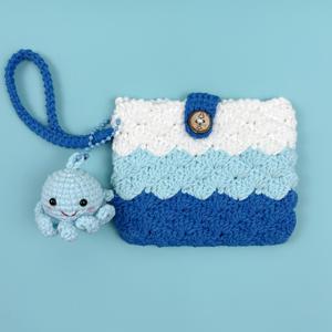 TEMU 귀여운 매력의 코지 캐릭터가 있는 귀여운 크로셰 동전 지갑: 복숭아, 호박, 문어, 무지개 핸드메이드 니트 손목 지갑 - 일상 사용과 휴일 선물에 완벽한 할로윈 추수감사절 선물