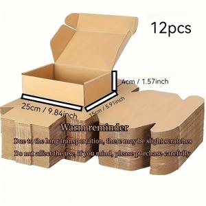 TEMU 12개입 9.84 x 5.91 x 1.57인치 골판지 접이식 종이 상자, 보관함, 배송용 상자, DIY, 선물 포장, 재사용 가능, 할로윈 및 크리스마스용