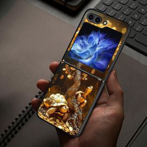 TEMU 삼성 갤럭시 Z 플립 7/6/5/4/ZFLIP7/Z Flip 3/Z Flip 5/ZFlip 5G 호환 하드 백 커버 케이스 - 행운의 나무 디자인