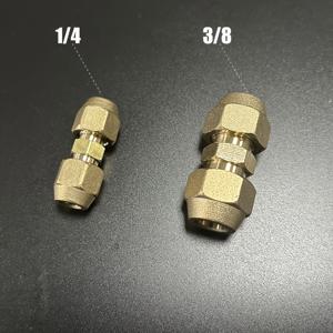 TEMU 2개 구리 파이프 연장 조인트 커넥터, 고품질 황동 에어컨 파이프 커플링 어댑터 (플레어 너트 포함), 무접합용, 에어컨 및 냉동기 수리용