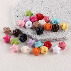 TEMU 100개 아크릴 혼합 컬러 직구 별 모양 장식 비즈 캔디 컬러, 매끄러운 표면 핸드메이드 비즈 DIY 공예용 팔찌, 키체인, 헤어 액세서리 및 기타 창의적인 장식에 이상적 크리스마스, 휴일, 축제 선물 만들기에 적합한 핸드메이드 비즈 취미 활동가와 소매업자들이 널리 선택하는 공예 용품 초보자와 숙련된 공예가에게 모두 적합