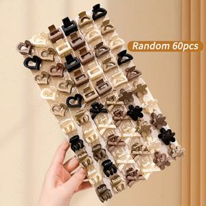 TEMU 60개 패셔너블 무광 리본 헤어핀, 스몰 사이즈, 다양한 색상으로 제공, , 헤어밴드, 헤어, 십대 헤어로 활용 가능, 리본머리핀, 머리끈, 헤어악세사리, 머리띠 헤어밴드, 머리핀, 리본핀, 여아 머리핀, 머리핀 여아