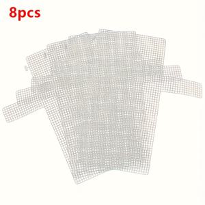 TEMU 4/8개 대형 플라스틱 캔버스 투명 파우치, 핸드메이드 가방 시트 실 액세서리, DIY 크로셰용 메쉬 백, 공예 키트, 재봉 용품, 선물, 성인 공예, 스티칭 도구, 재봉 천, 크로셰 훅, 뜨개질 필수품