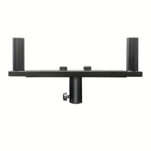 TEMU 헤비듀티 프로페셔널 오디오 스피커 스탠드 - 더블 헤드 수평 바, 높이 조절 가능, 접이식 디자인, 견고한 베이스, DJ/밴드/라이브 이벤트용, 홈&상업용 - PA 시스템 및 서브우퍼 지원, 블랙 메탈 구조, 강화된 설계, 컴팩트 디자인, 공연자 및 연주자를 위한 튼튼한 스탠드