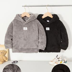 TEMU 2개 세트 남아용 플리스 후드 스웨트셔츠 - 포근한 후드가 있는 플러시 플리스 풀오버 스웨터, 부드럽고 따뜻한 겨울 옷, 일상 및 야외 활동용, 캐주얼 레이어링 의상 (그레이 & 블랙) - 손세탁 가능, 가을과 겨울에 이상적, 매칭 스웨터 세트, 레귤러 핏, 긴 소매, 단색 디자인, 캐주얼 웨어 및 레이어링에 적합