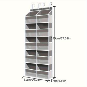 TEMU 10단 문걸이형 정리대 - 내구성 있는 패브릭 수납 가방, 도구 없이 설치 가능 - 공간 절약형 옷장, 욕실, 주방, 사무실 정리함 - 수건, 세면도구, 청소 용품 보관 - 쉬운 설치, 드릴 없는 디자인, 투명 포켓, 편리하고 매끄러운 걸이 장식, 걸이 선반